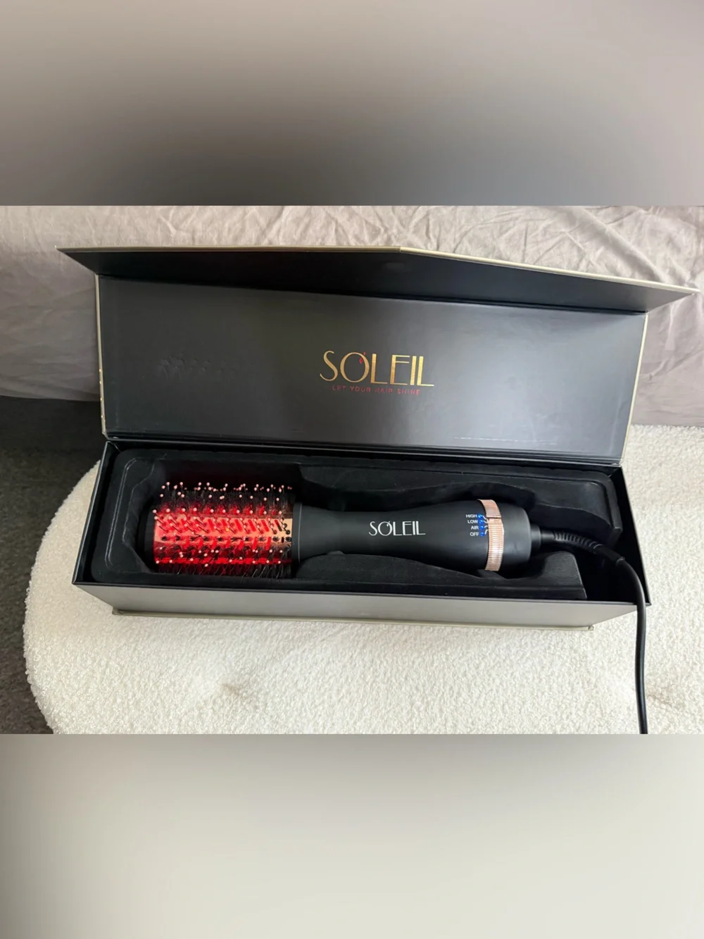SOLIEL Rotating Hot Air Brush - Black & Red